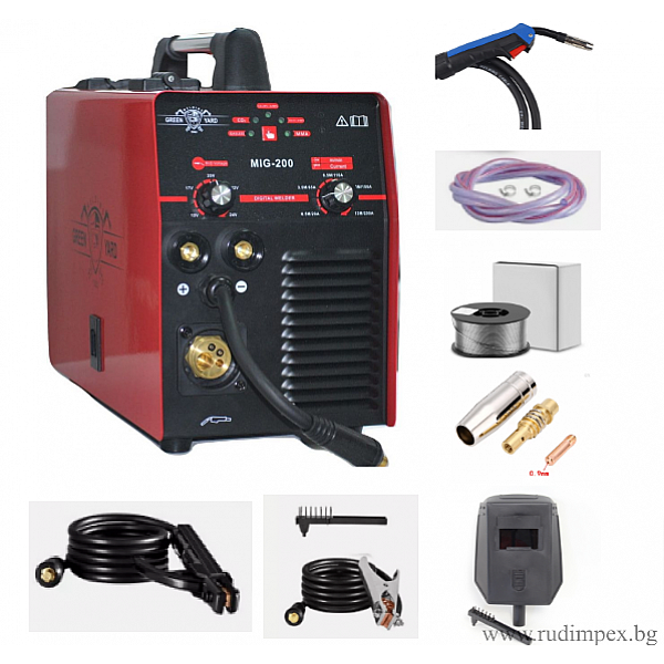 Saldatrice ad arco inverter 4 in 1 con alimentatore di filo e funzione Argon, combinata MIG/MAG/MMA/LIFT TIG, Argon, 200A, 7,5 kVA, professionale - 2 anni di garanzia | Rudimpex.com