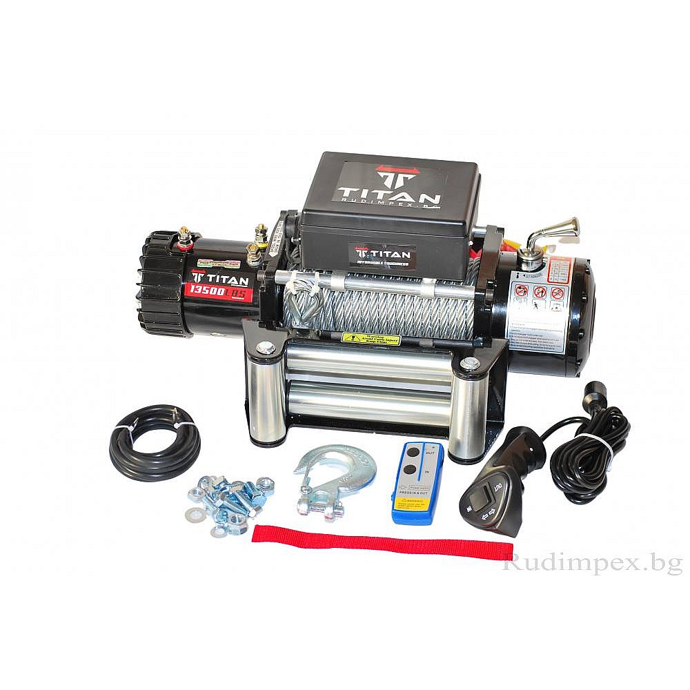 Verricello elettrico Titan Winch 13500 LB (6136 kg) 12V per Jeep e assistenza stradale - GY20150113-504