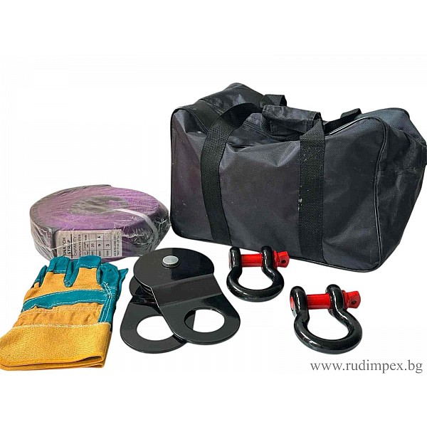 OFFROAD-Windensatz | Seil, Polyspast, Eisen und Handschuhe - 3455