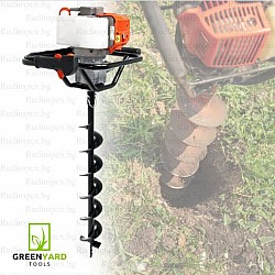 Моторен свредел за пробиване GreenYard, 52куб.см, свредло φ150 mm Моторен свредел за пробиване GreenYard, 52куб.см, свредло φ150 mm