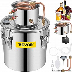 VEVOR 12L Brandy-Destillierapparat, Fassungsvermögen 12 Liter, zur Destillation verschiedener Alkoholarten, Thermometer - V12